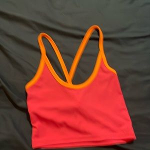 cute orange and pink crop top didn’t wear it